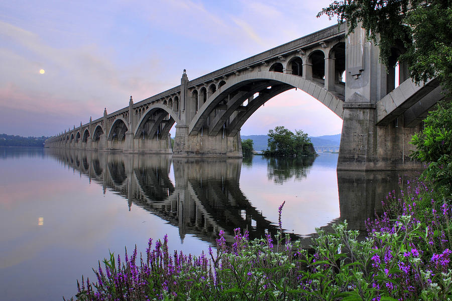 Bridge Photograph - Super Moon Over The Susquehanna by Dan Myers