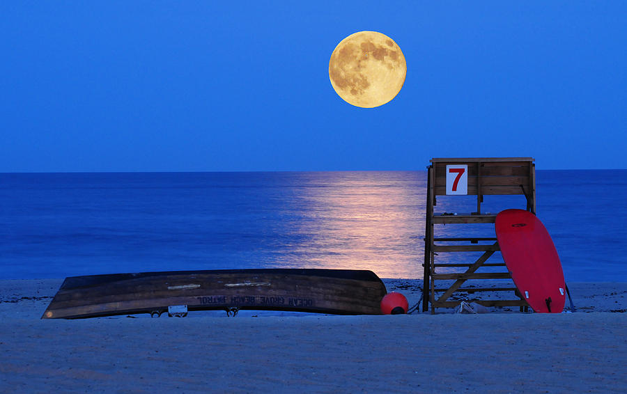 Planet Photograph - Super Moon The Jersey Shore by Dave Mills
