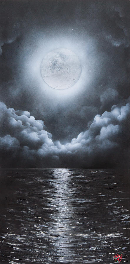 All Rights Reserved Painting - Super Moon by Tyrone Webb
