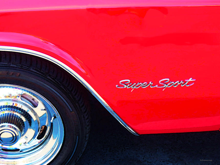 Super Sport - Chevy Impala Classic Car Painting by Sharon Cummings