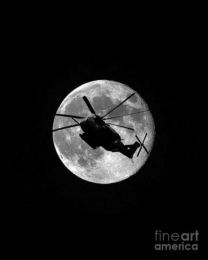 Helicopter Photograph - Super Stallion Silhouette Vertical by Al Powell Photography USA