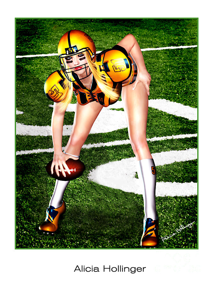 Superbowl Girl Mixed Media by Alicia Hollinger