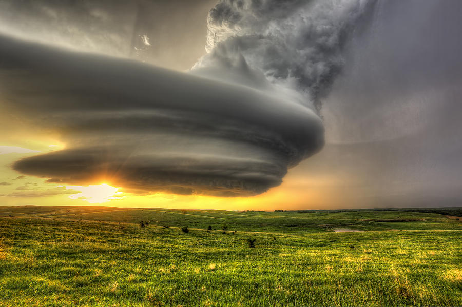 Sunset Photograph - Supercell Thunderstorm - Arcadia Nebraska by Douglas Berry