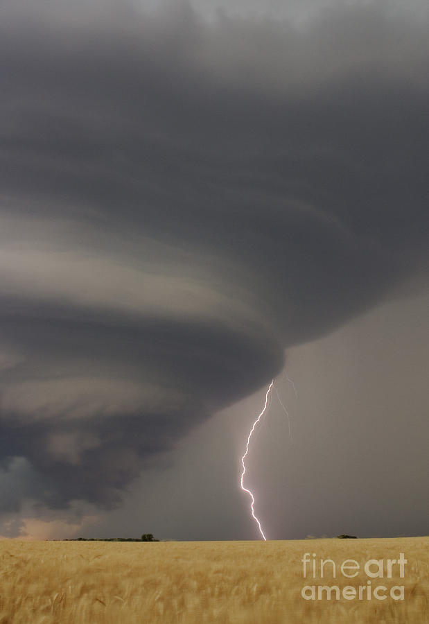 Supercell Thunderstorm With Lightning Photograph by Jon Davies