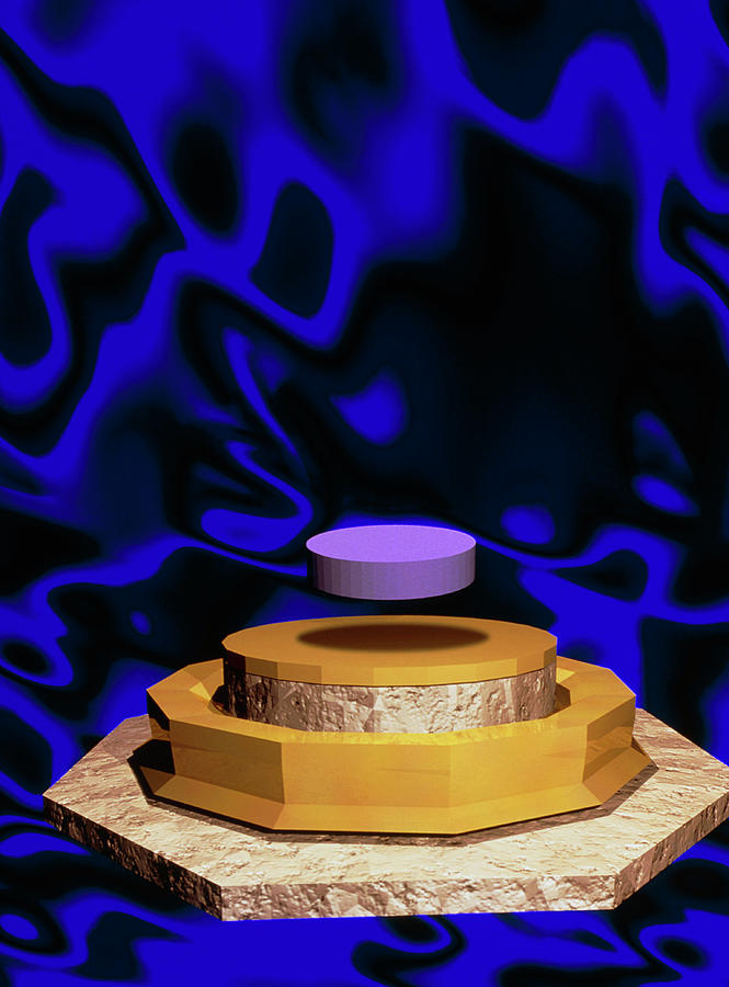 Magnet Photograph - Superconductor Levitation by Mehau Kulyk/science Photo Library