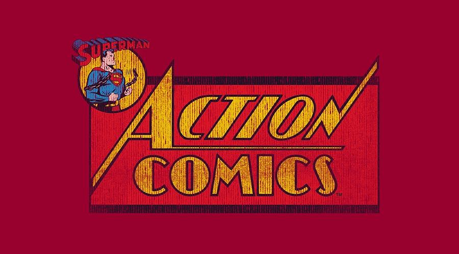 Man Of Steel Digital Art - Superman - Action Comics Logo by Brand A