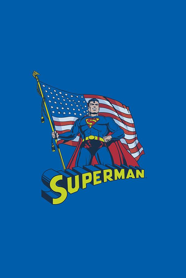 Man Of Steel Digital Art - Superman - American Flag by Brand A