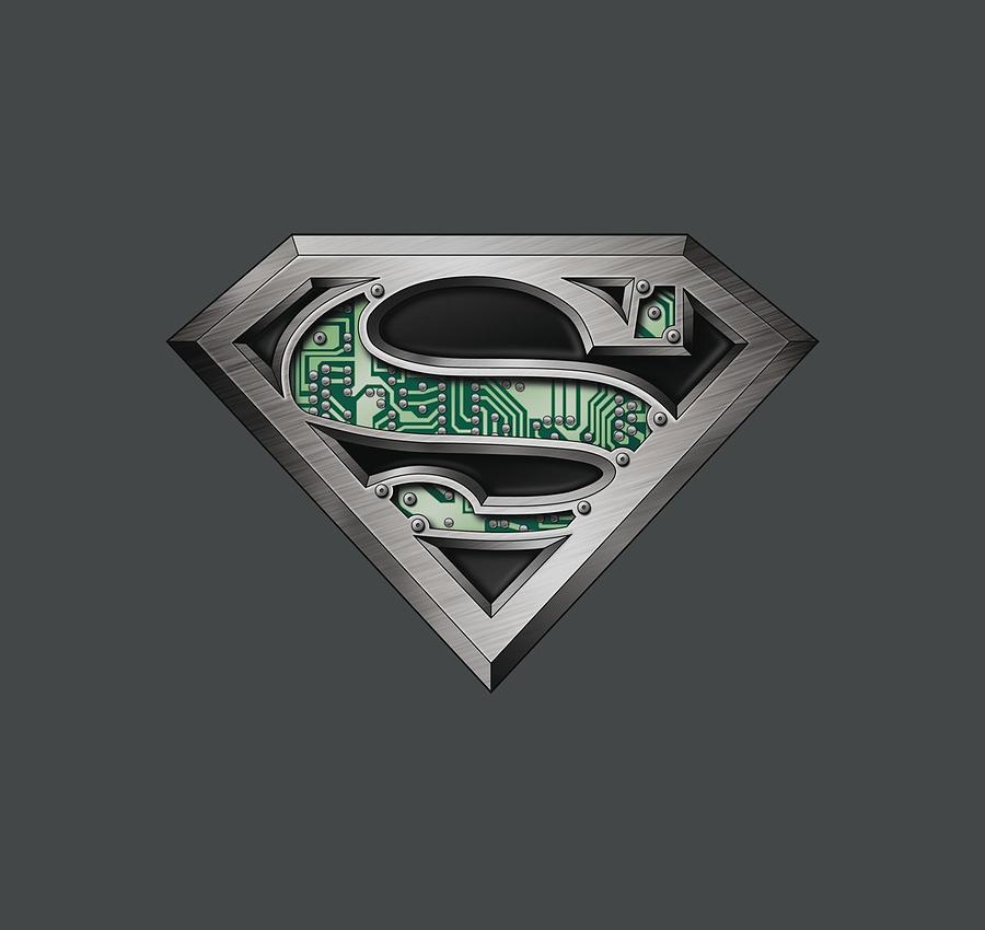 Man Of Steel Digital Art - Superman - Circuitry Logo by Brand A