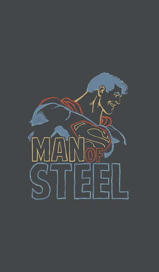 Man Of Steel Digital Art - Superman - Colored Lines by Brand A