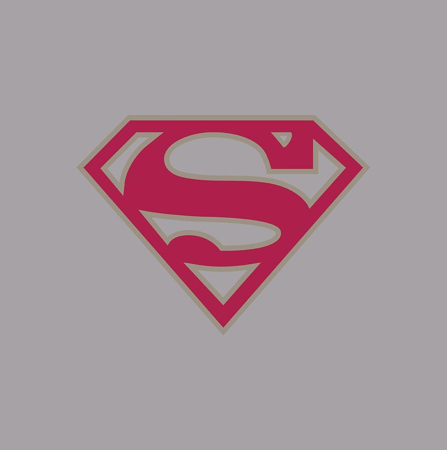 Man Of Steel Digital Art - Superman - Crimson And Gray Shield by Brand A