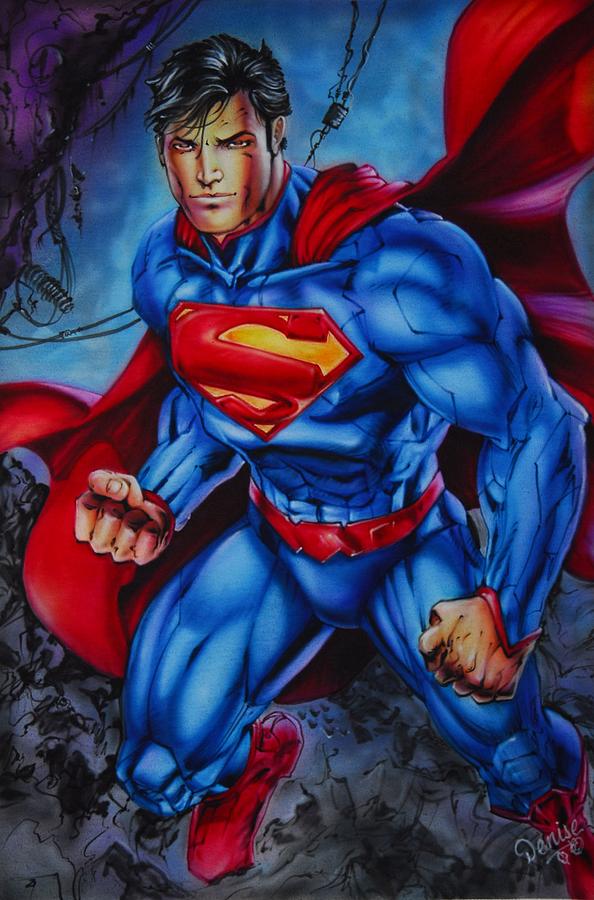 Man Of Steel Painting - Superman by Denise Thurston Newton