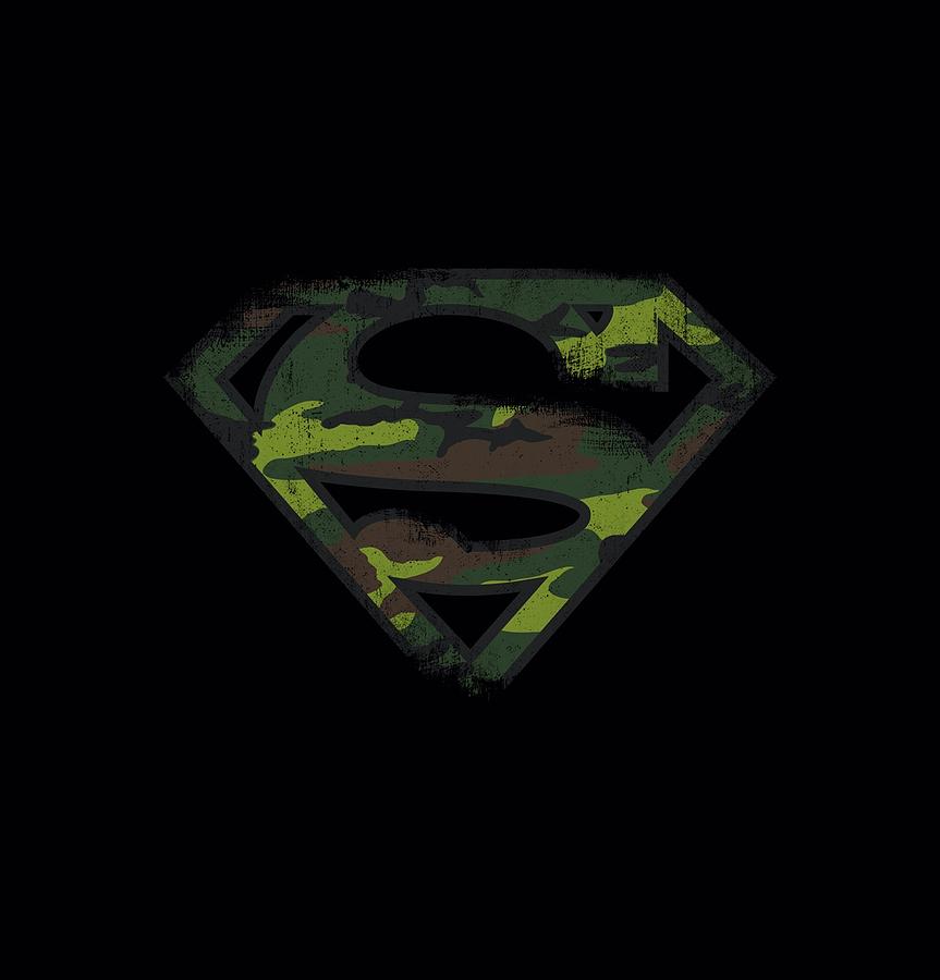 Man Of Steel Digital Art - Superman - Distressed Camo Shield by Brand A