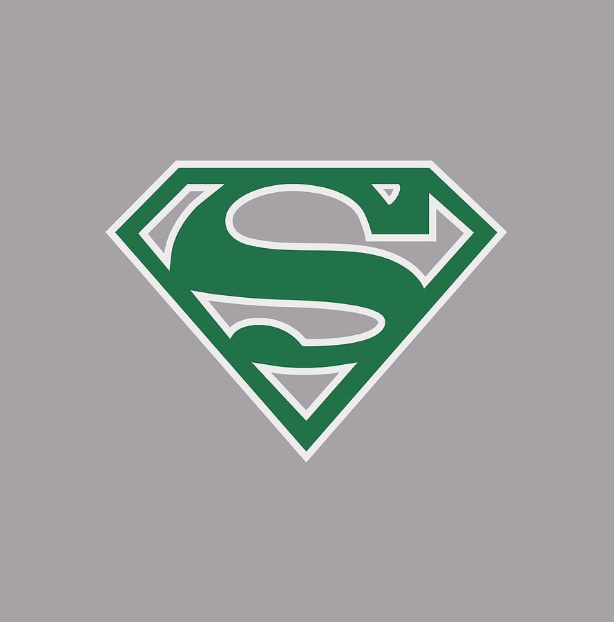 Man Of Steel Digital Art - Superman - Green And White Shield by Brand A