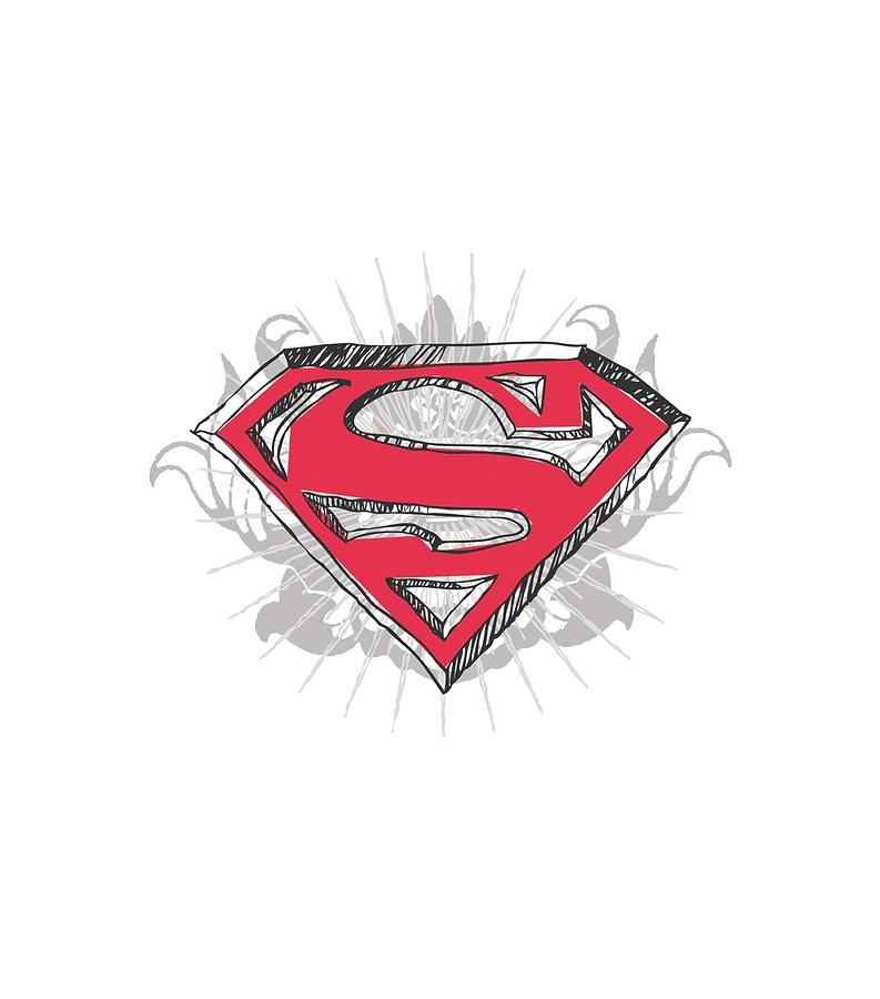 Superman Digital Art - Superman - Hastily Drawn Shield by Brand A
