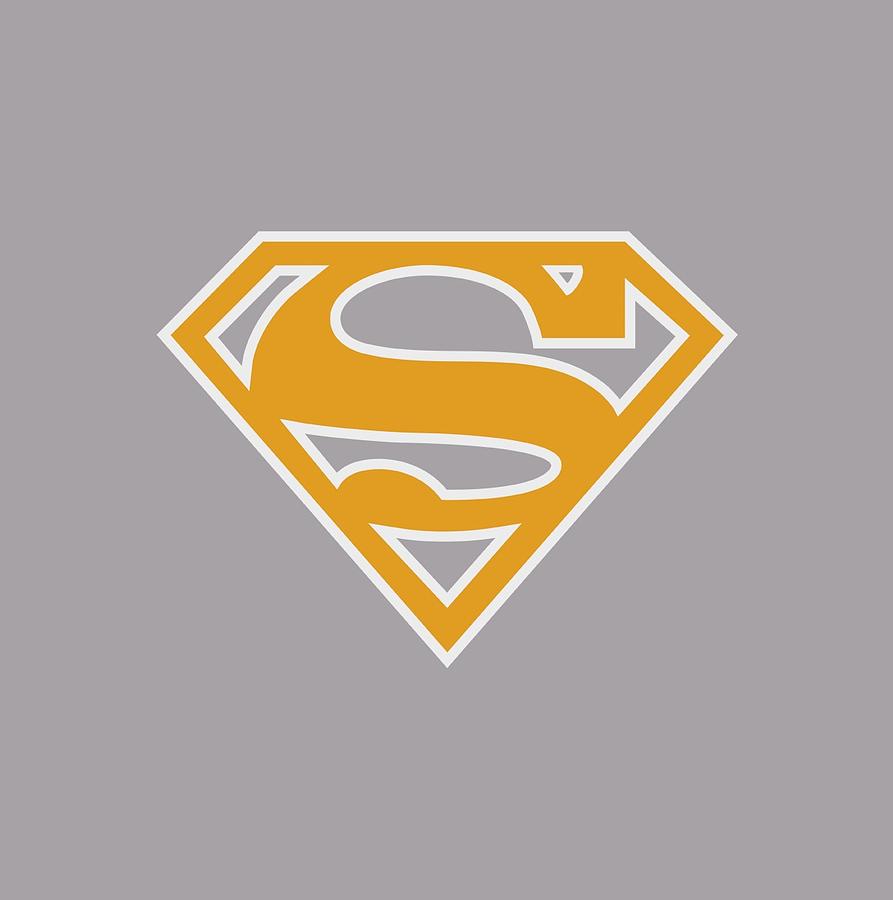 Man Of Steel Digital Art - Superman - Lt Orange And White Shield by Brand A