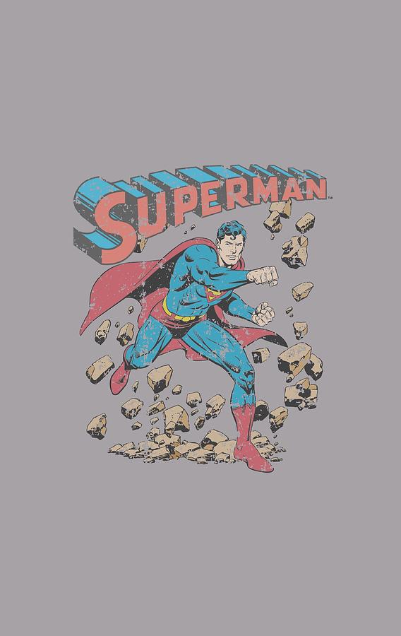 Man Of Steel Digital Art - Superman - Mad At Rocks by Brand A