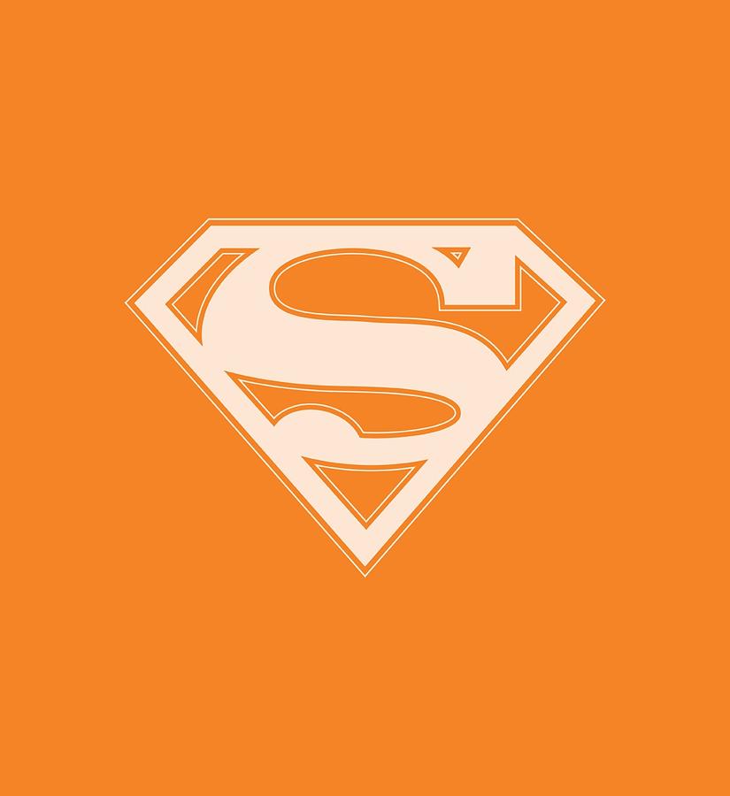 Man Of Steel Digital Art - Superman - Orange And White Shield by Brand A