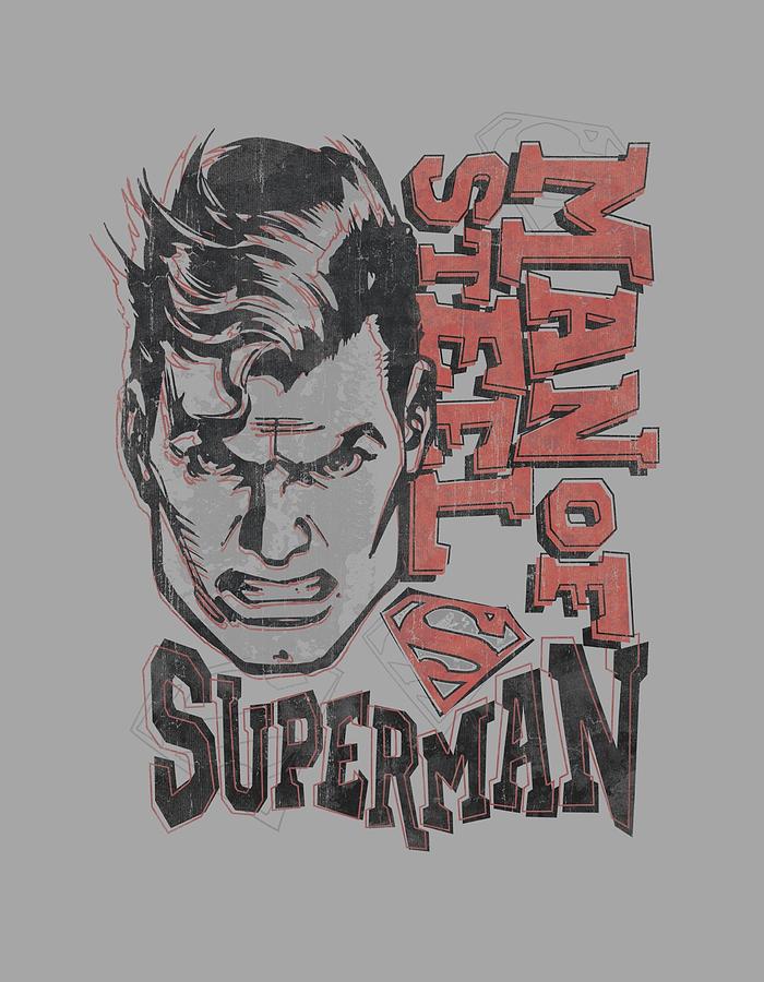 Man Of Steel Digital Art - Superman - Retro Lines by Brand A