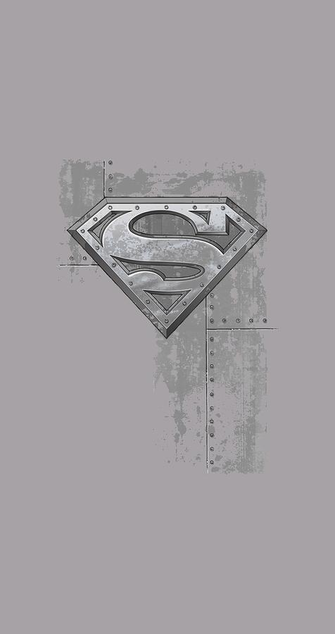Man Of Steel Digital Art - Superman - Riveted Metal by Brand A