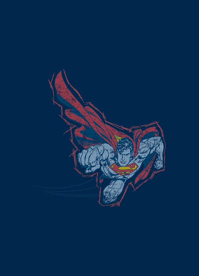 Man Of Steel Digital Art - Superman - Scribble And Soar by Brand A