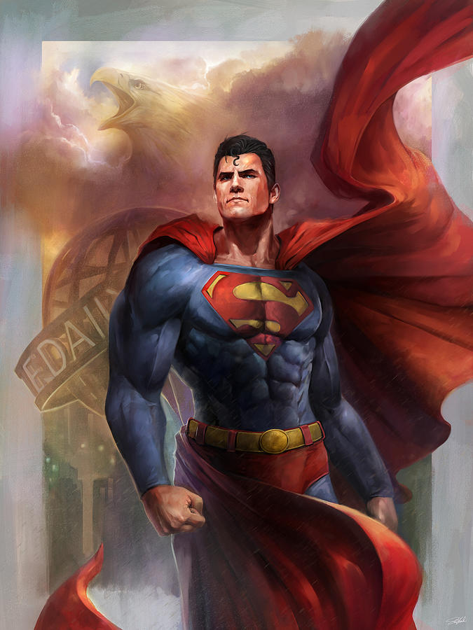 Superman Digital Art - Man Of Steel by Steve Goad Superman Digital Art - Man Of Steel by Steve Goad
