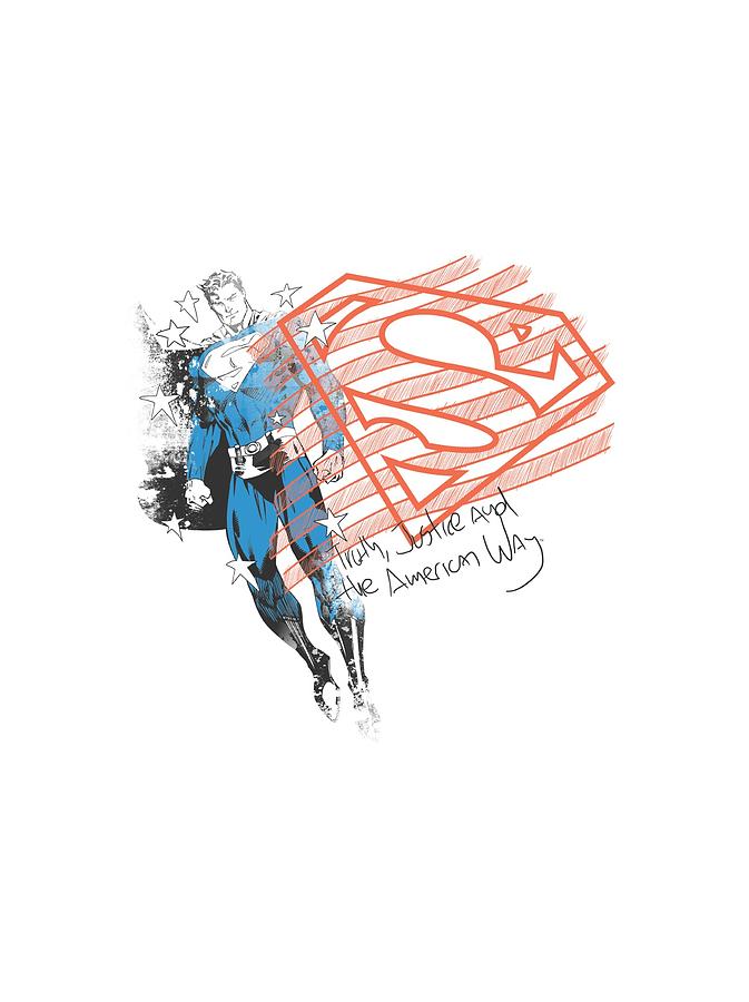 Superman Digital Art - Superman - Super American Flag by Brand A Superman Digital Art - Superman - Super American Flag by Brand A