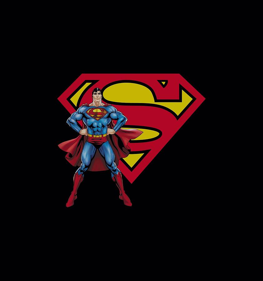 Superman - Superman And Logo Digital Art by Brand A