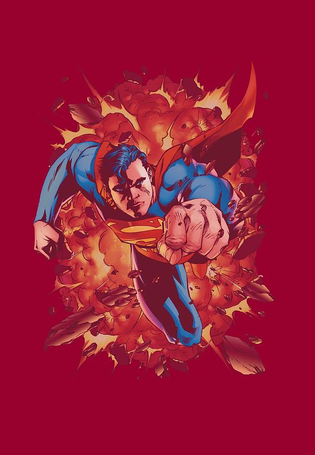Man Of Steel Digital Art - Superman - Through Flame by Brand A