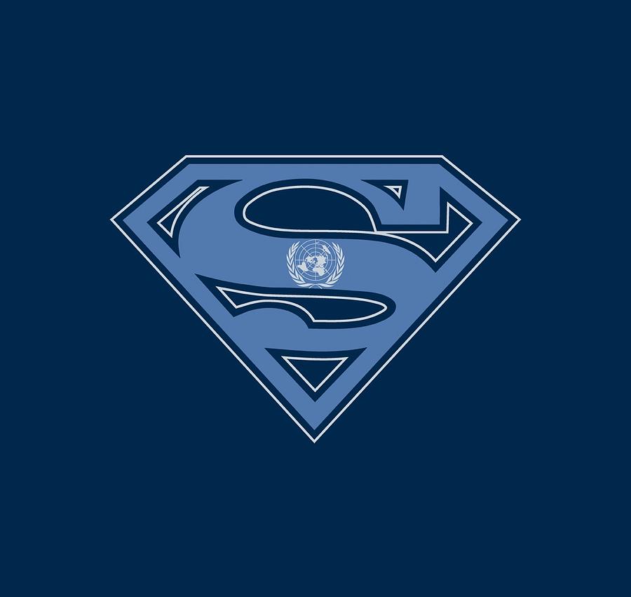 Man Of Steel Digital Art - Superman - U N Shield by Brand A