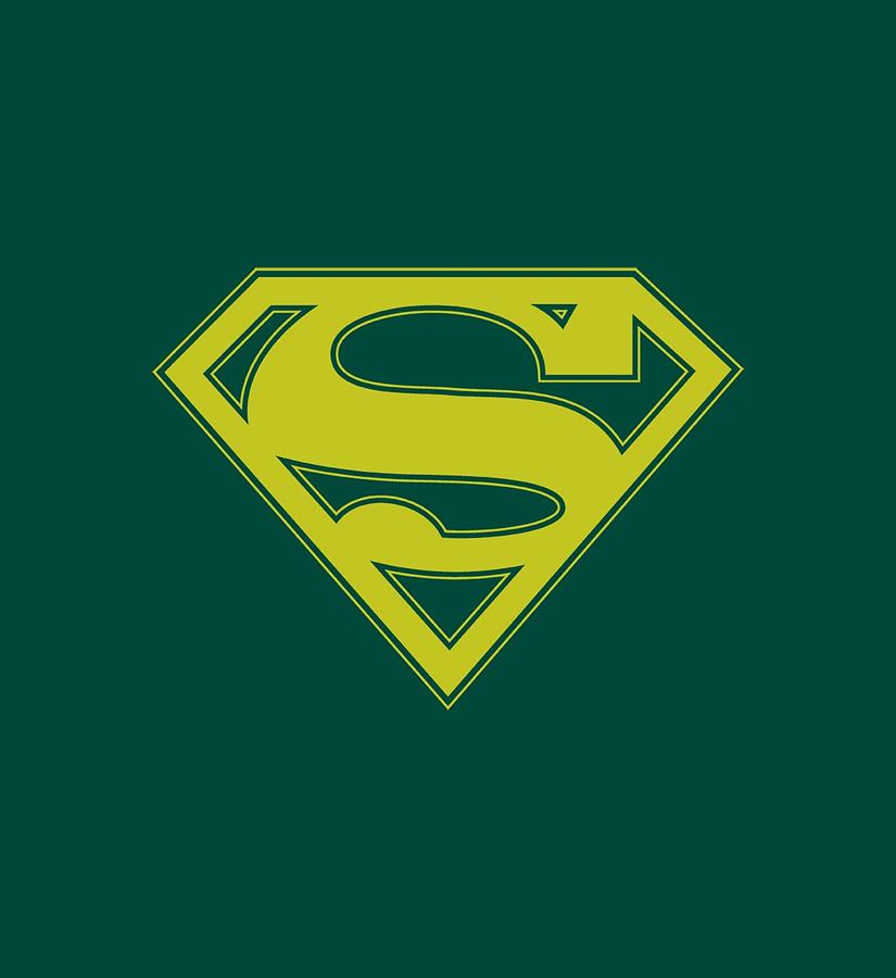 Man Of Steel Digital Art - Superman - Yellow And Green Shield by Brand A