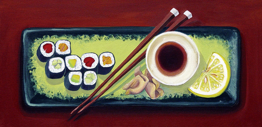 Lemon Painting - Supermarket Sushi by Laura Dozor