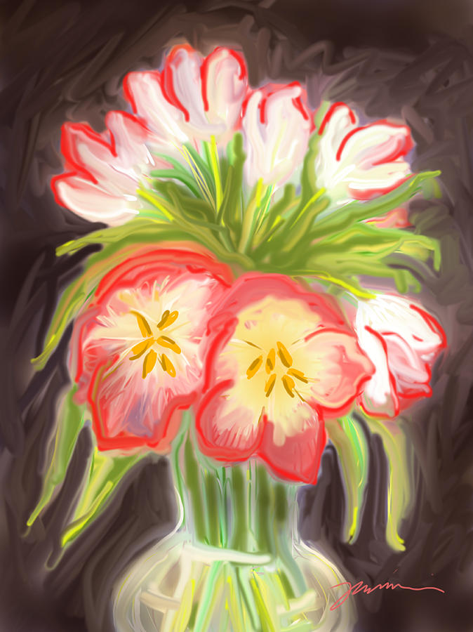 Supermarket Tulips Painting by Jean Pacheco Ravinski
