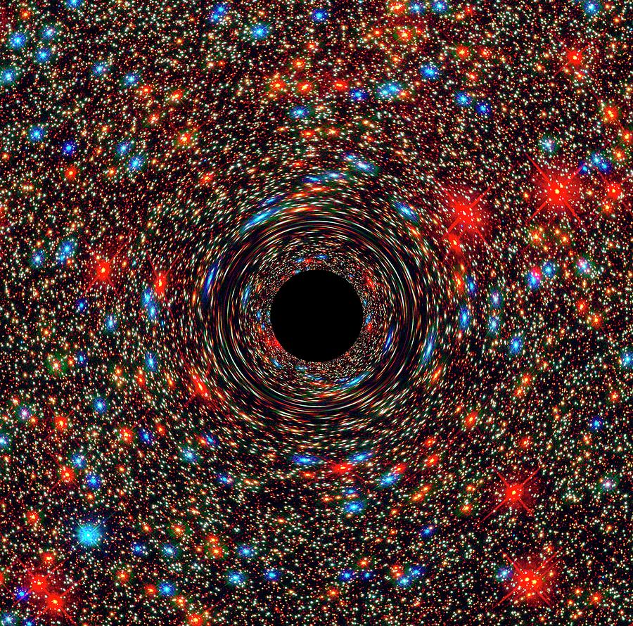 Supermassive Black Hole Simulation Photograph by Nasa/esa, And D. Coe, J. Anderson, And R. Van Der Marel (stsci)/science Photo Library
