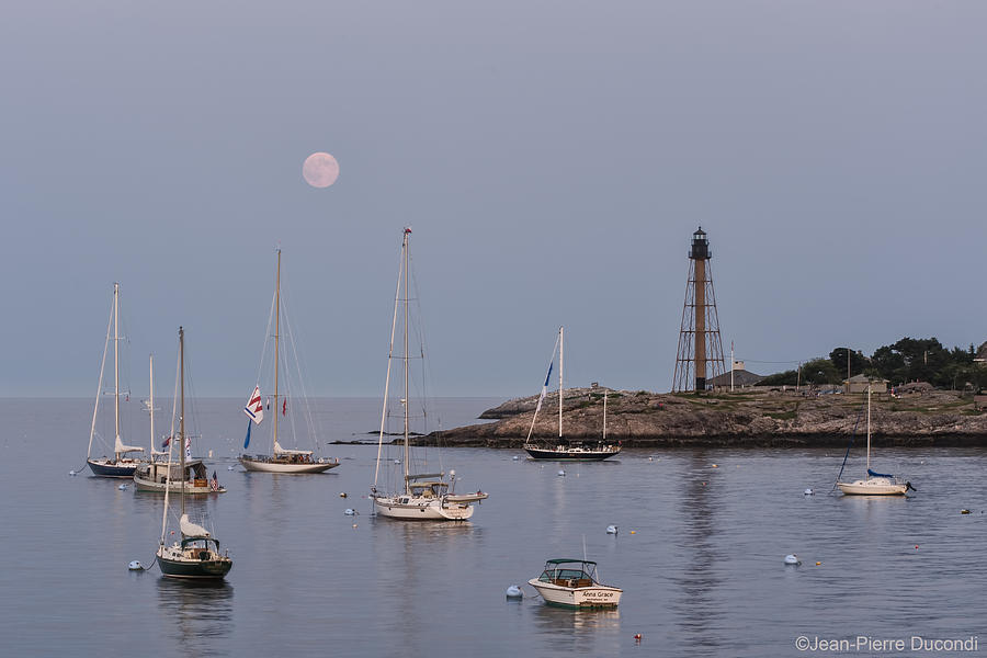 Supermoon at Marblehead MA Photograph by Jean-Pierre Ducondi