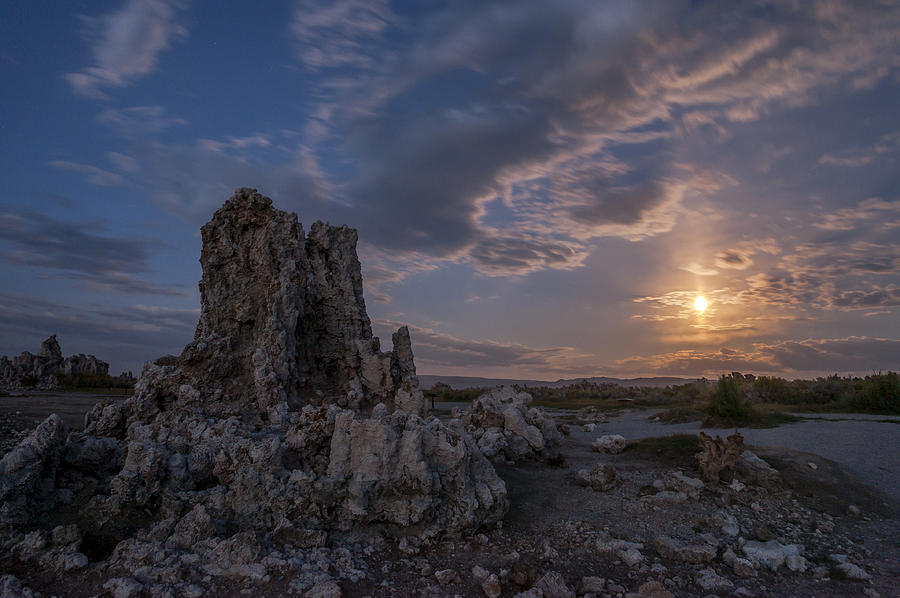 Nature Photograph - Supermoon at Mono Lake by Cat Connor