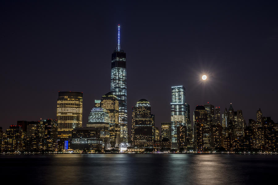 New York City Photograph - Supermoon by Johnny Lam