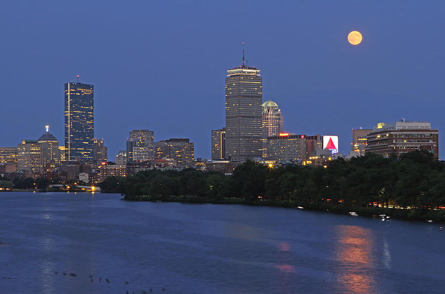 Supermoon over Boston  Photograph by Juergen Roth