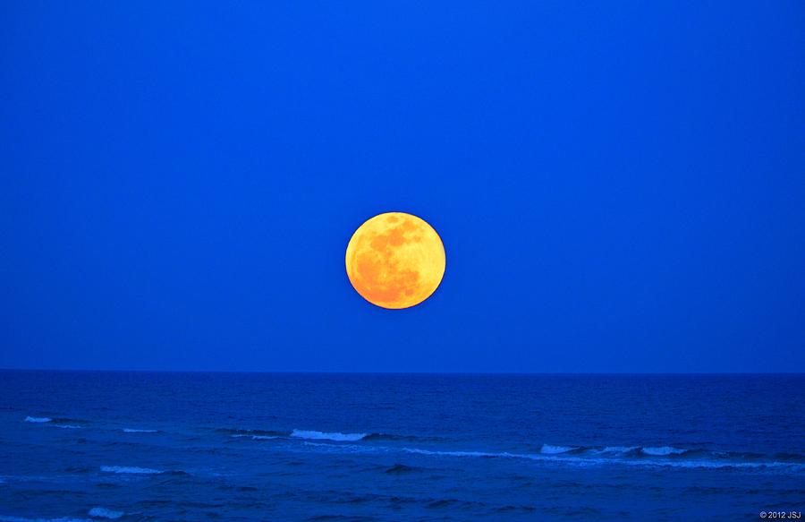 Supermoon Rising on Navarre Beach 20120505A Photograph by Jeff at JSJ Photography