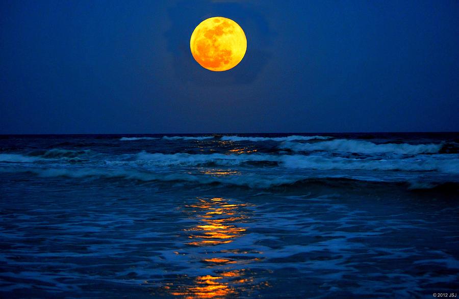 Supermoon Rising on Navarre Beach 20120505C Photograph by Jeff at JSJ Photography