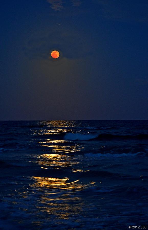 Supermoon Rising on Navarre Beach 20120505D Photograph by Jeff at JSJ Photography