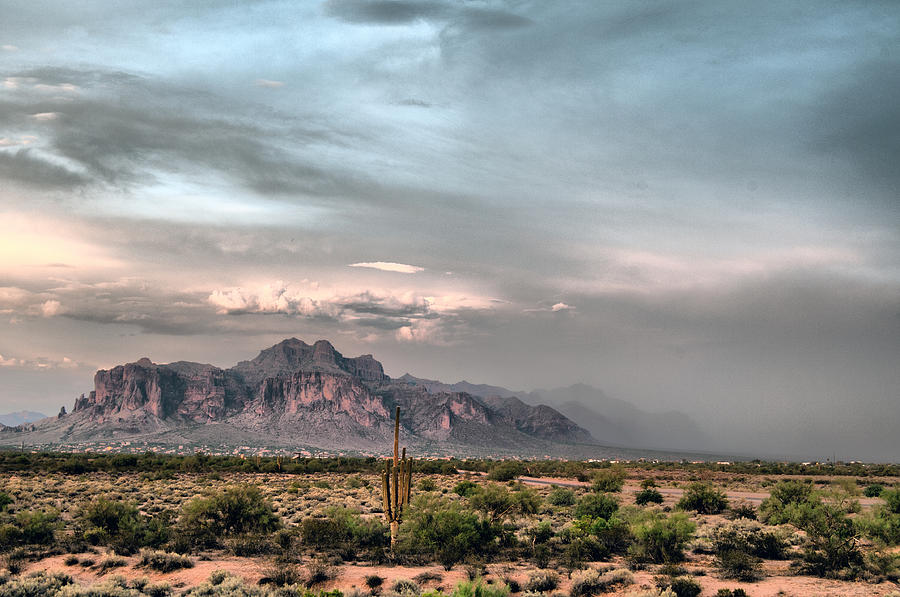 Superstition Mountain Dust Storm Photograph by Tam Ryan