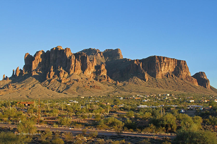 Superstition Mountain In The Evening Sun Photograph by Tom Janca