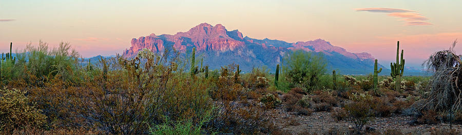Superstition Mountain Panorama Photograph by Tam Ryan