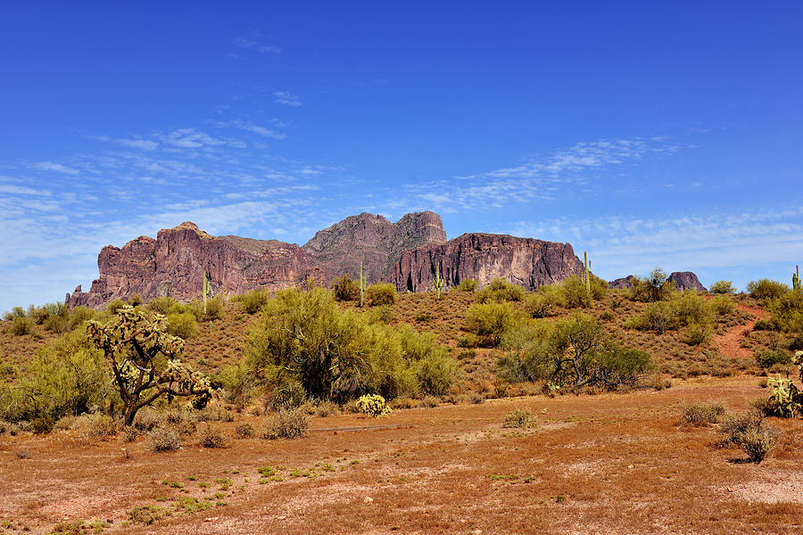 Mountain Photograph - Superstition Mountains Arizona - Flat Iron Peak by Alexandra Till