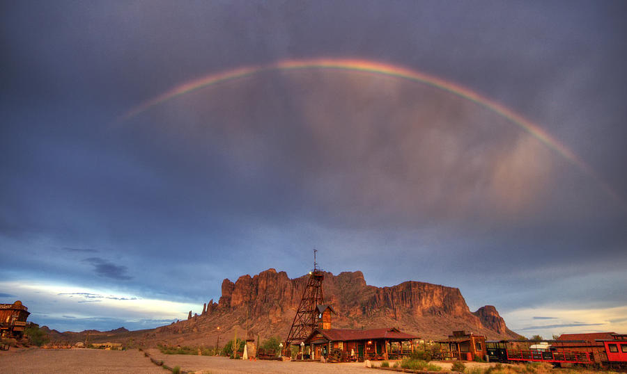 Mountain Photograph - Superstition Rainbow  by Saija Lehtonen