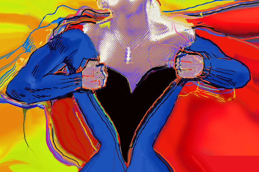 Superman Painting - Superwoman by Tony Rubino