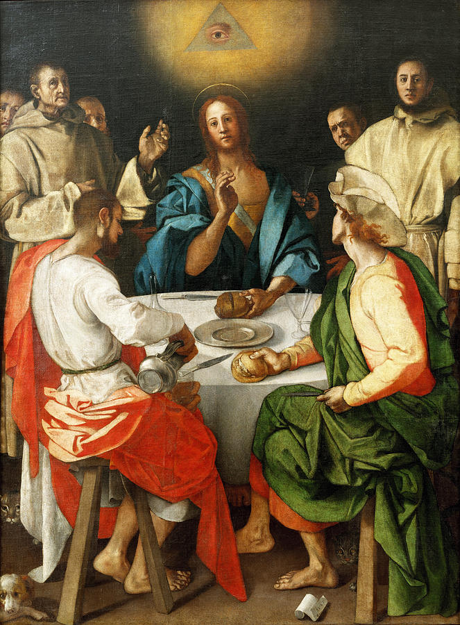 Supper at Emmaus Painting by Pontormo