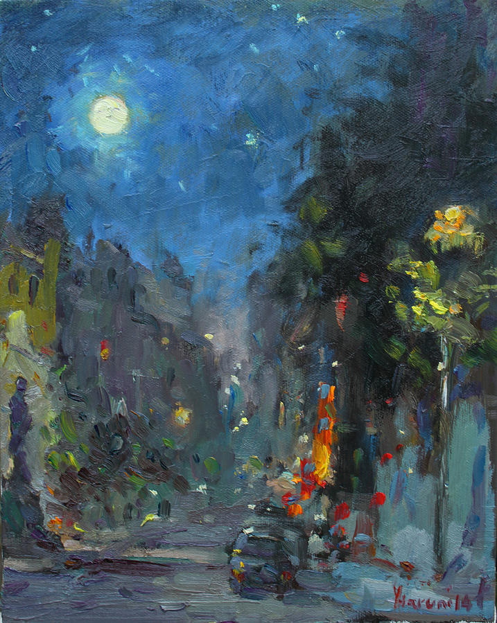 Car Painting - Supermoon 2014 by Ylli Haruni