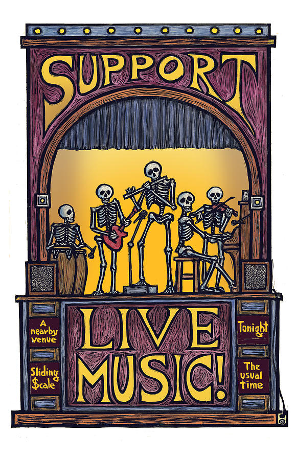 Support Live Music Mixed Media by Ricardo Levins Morales