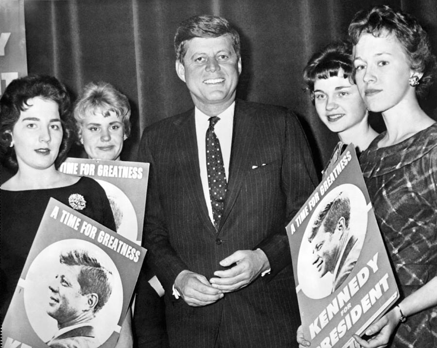 Supporters Greet Kennedy Photograph by Underwood Archives